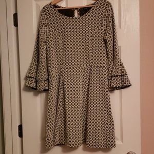 My Michelle cream and black dress.